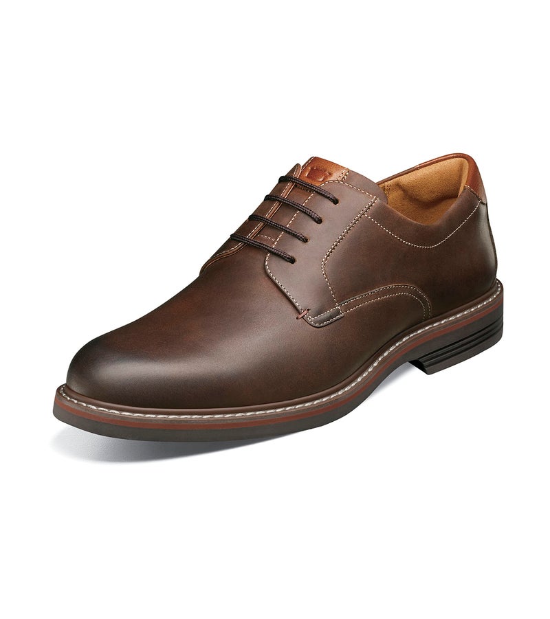 Florsheim Men's Neufeld Plain Toe Oxford, Brown Crazy Horse, 11 Medium - Image 1
