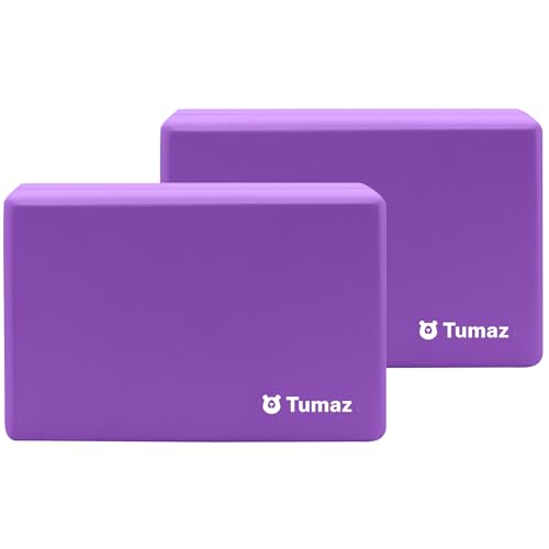 Tumaz NonSlip Yoga Blocks 2Pack High DensityLightweight EVA Foam Natural Cork for Stability Premium Set with EBook Included - Image 1