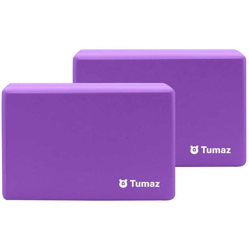 Tumaz NonSlip Yoga Blocks 2Pack High DensityLightweight EVA Foam Natural Cork for Stability Premium Set with EBook Included - Image 2