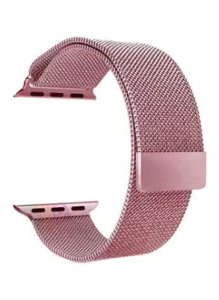 Magnetic Milanese Loop Stainless Steel Band For Smart I Watch 42Mm Rose Gold - Image 1