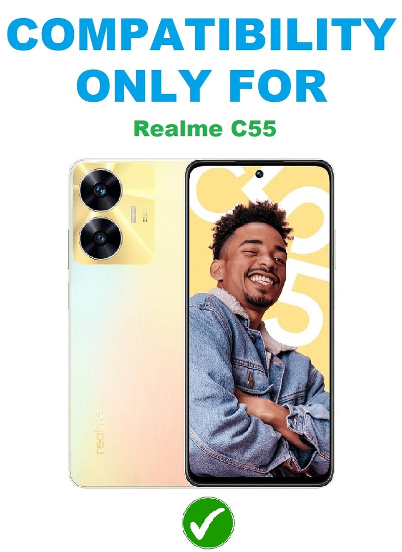 we3 2 Piece Tempered Glass Screen Protector Anti-Spy Privacy Designed For Realme C55 Full Screen Coverage And Bubble Free  - Image 3
