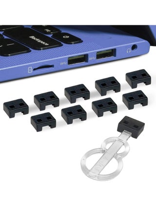 USB A Port Blockers 10-Pack Secure and Dust Resistant USB Port Caps USB A Dust Cap Female Port Protector with 1 Key and 10 USB Lock for PC Laptop and Notebook Data Protection Black - pzsku/Z1CA41D5F68D53195A5CEZ/45/_/1722096061/836ba58b-e3c4-4a4c-b84a-87989bd74766