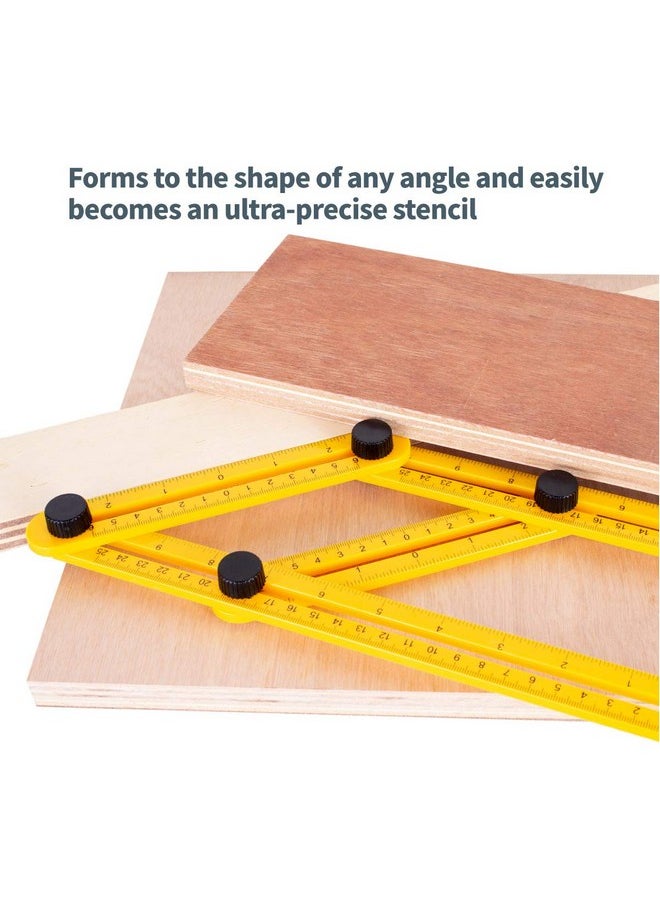 POWERTEC - 80002 Universal Angle Template Tool Easy To Use Plastic Multi Angle Ruler Ultimate Gift For Woodworking Shop Ultra Precise Easy One Hand Utility - Image 1