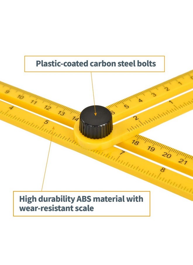 POWERTEC - 80002 Universal Angle Template Tool Easy To Use Plastic Multi Angle Ruler Ultimate Gift For Woodworking Shop Ultra Precise Easy One Hand Utility - Image 1
