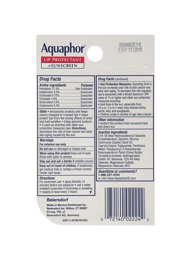 Aquaphor Lip Repair & Protect Tube Blister Card Dual Pack, 0.35 Ounce - Image 2