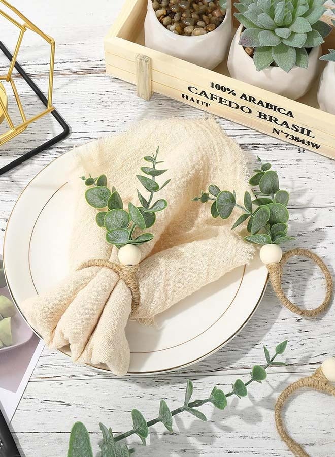 YIM-VIBEHAUS Napkin Rings Set of 10, Cloth Napkin Ring, Napkin Holders for Wedding Table Decor Birthday Party Decorations - Image 4