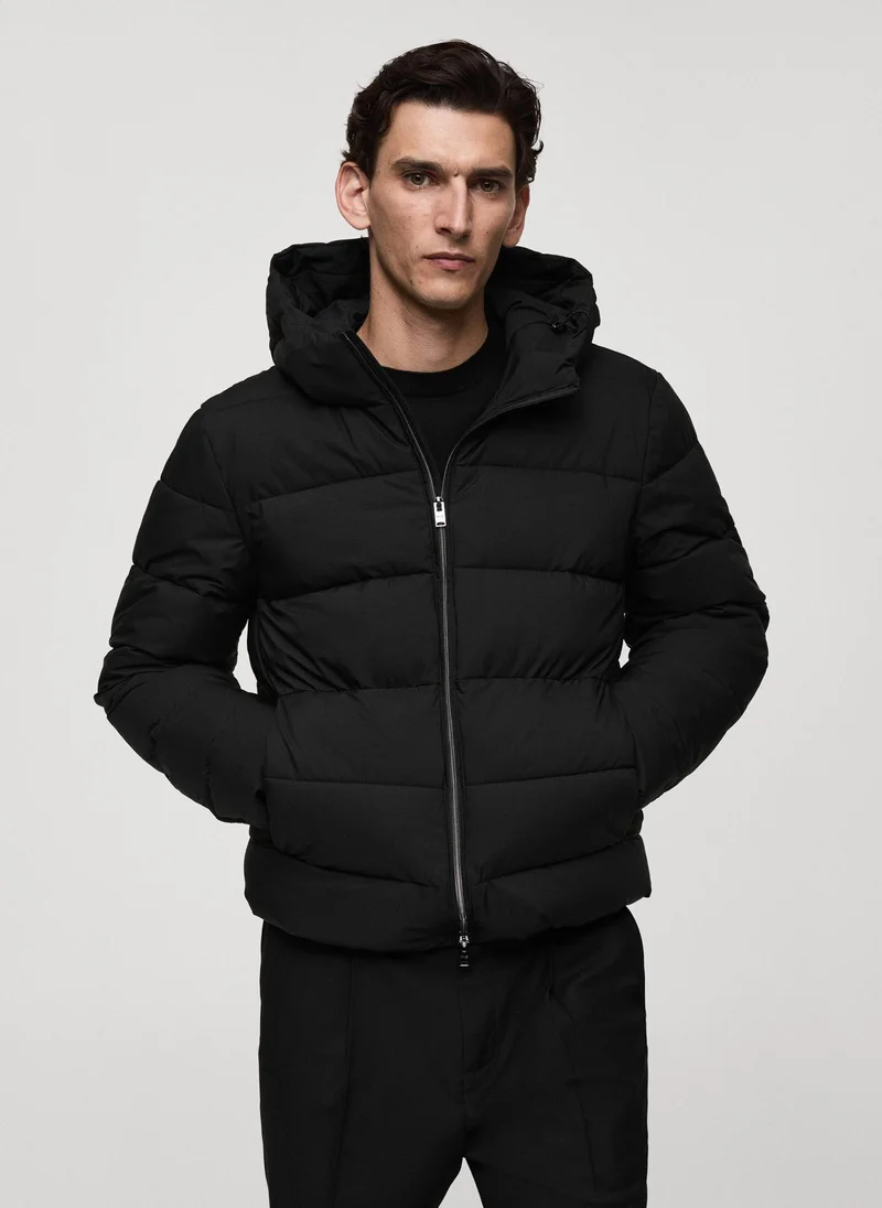 Mango Man Anorak Turin Quilted Zip Through Jacket