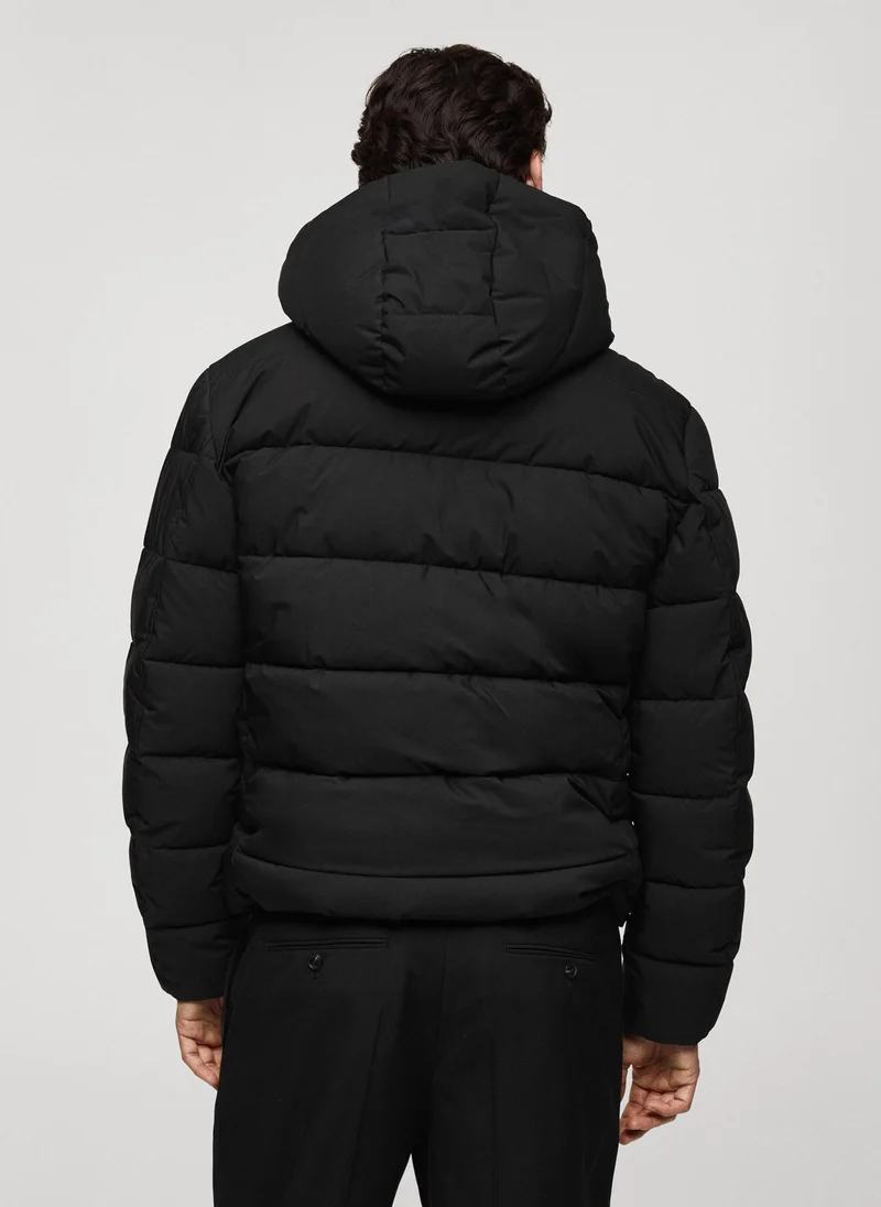 Mango Man Anorak Turin Quilted Zip Through Jacket