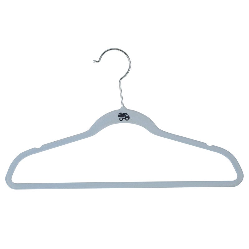 Simplify 25 Pack Kids Velvet Hangers | Slim | Non-Slip Design | Space Saving | Childrens Clothes | Shirts | Pants | Dresses | Baby Nursery | Closet Storage & Organization | Light Blue - Image 2