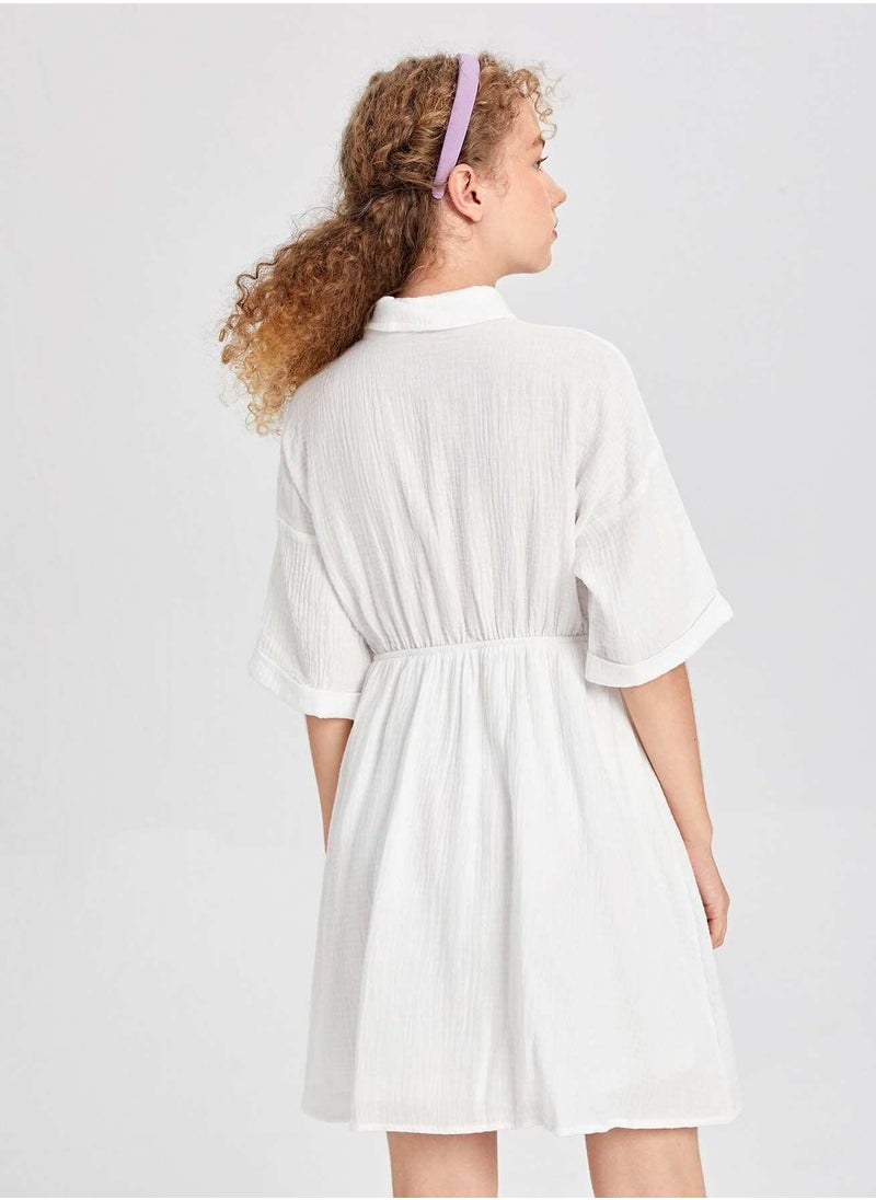 Generic - Teen Girls Button Front Drop Shoulder Dress - Image 1