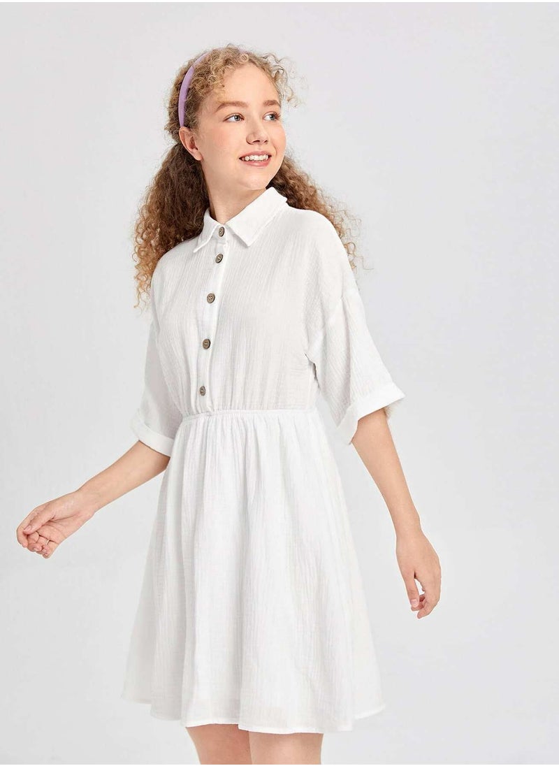 Generic - Teen Girls Button Front Drop Shoulder Dress - Image 1