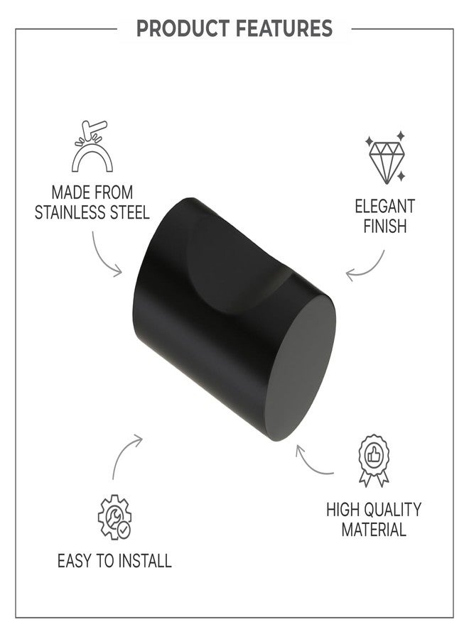 LAPO 3 Piece Knobs for Drawers - Stainless Steel Door Knobs, Modern Cabinet Pulls for Kitchen, Office, and Cupboards & Dressers (Black Finish) - Image 3