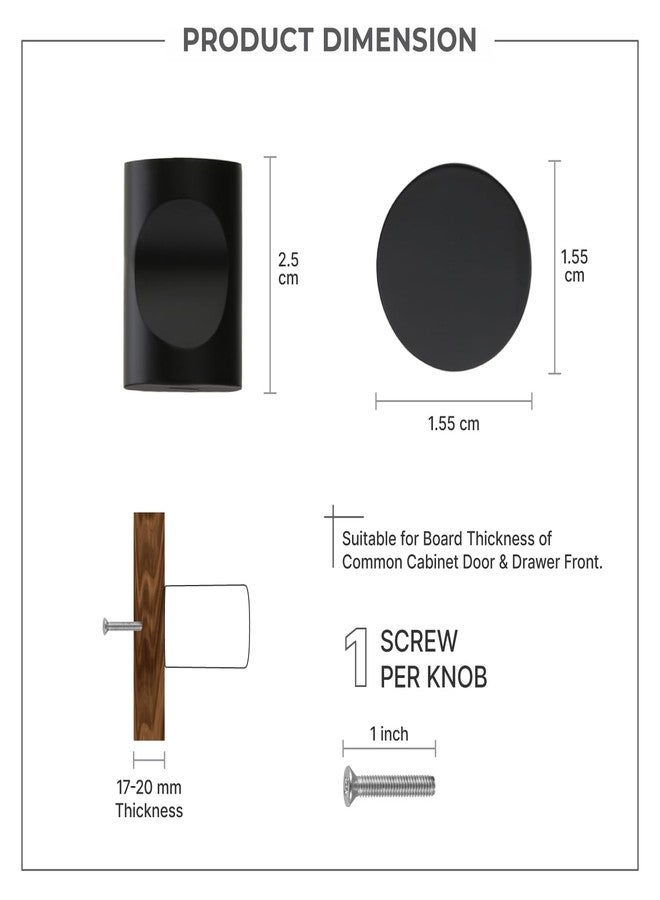 LAPO 3 Piece Knobs for Drawers - Stainless Steel Door Knobs, Modern Cabinet Pulls for Kitchen, Office, and Cupboards & Dressers (Black Finish) - Image 2