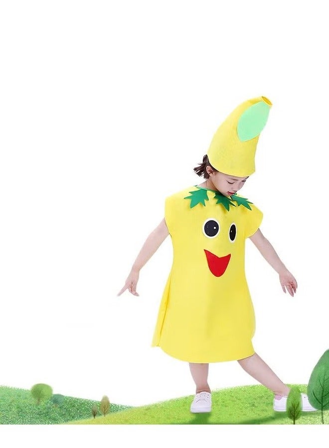Kids Fruits Vegetables and Nature costumes Suits outfits Fancy Dress Party Boys and Girls Costume Suit with Hat (Gourd) - Image 2