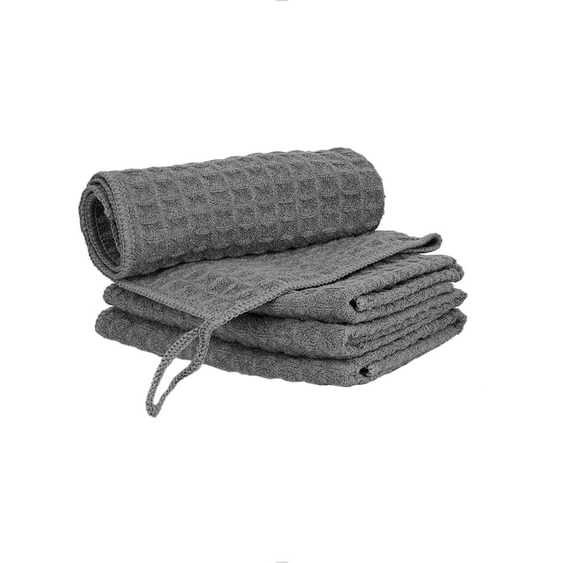 watchget Microfiber Cleaning ClothBarista Micro Cloth 4 PackMicrofiber Barista Towels Espresso Towel Espresso Machine Cloths Steam Wand Cloth Kitchen Cleaning Cloth Waffle Weave Dark Grey12x12