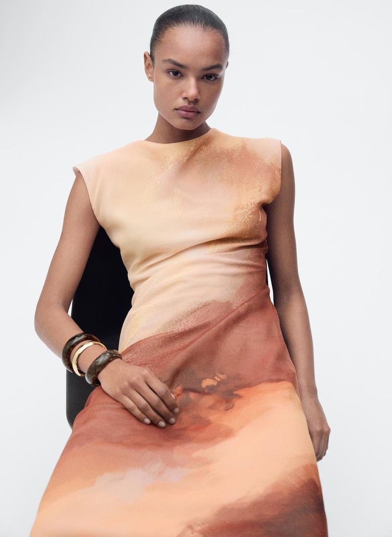 MANGO - Long Gradient Dress - Image 1