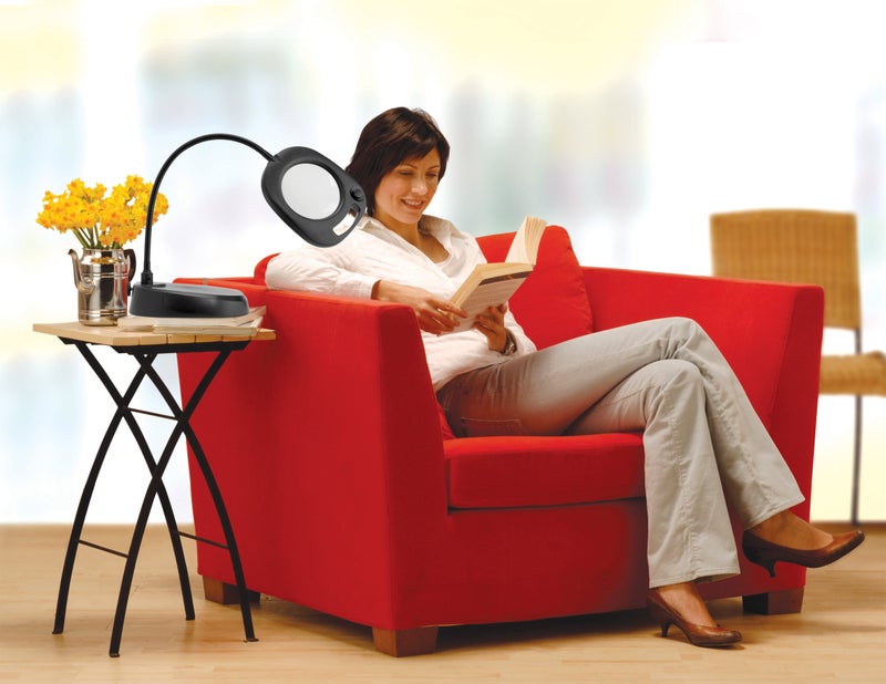 Daylight Company LED Floor Lamp and Table Lamp, Standing Lamp for Living Room, Bedroom, Salon, Office, Touch Control, Flexible Arm, Sleek Design, Multipurpose, Magnifier Lamp, Black - Image 5