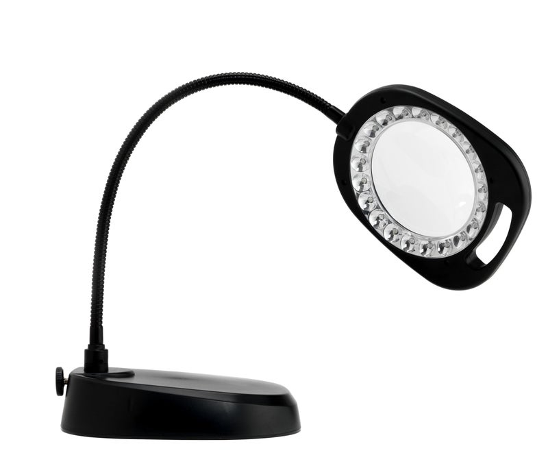 Daylight Company LED Floor Lamp and Table Lamp, Standing Lamp for Living Room, Bedroom, Salon, Office, Touch Control, Flexible Arm, Sleek Design, Multipurpose, Magnifier Lamp, Black - Image 2