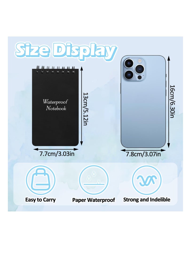 Zikra Waterproof Notebook, 12Pack Small Spiral Notebook 3x5, Pocket Size Notebook Can Be Written In The Rain for Outdoor Office School, Tactical Memo Steno Note Pads for Outdoor Office School Shorthand - Image 2