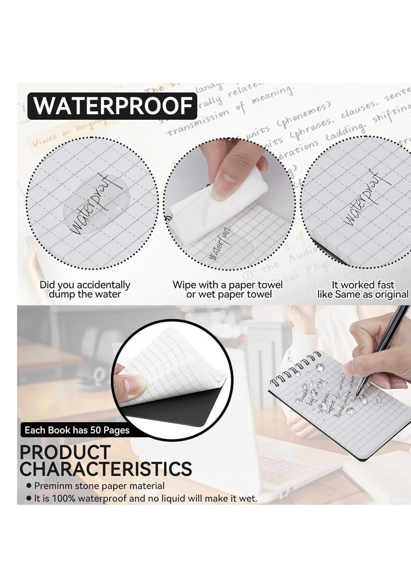 Zikra Waterproof Notebook, 12Pack Small Spiral Notebook 3x5, Pocket Size Notebook Can Be Written In The Rain for Outdoor Office School, Tactical Memo Steno Note Pads for Outdoor Office School Shorthand - Image 3