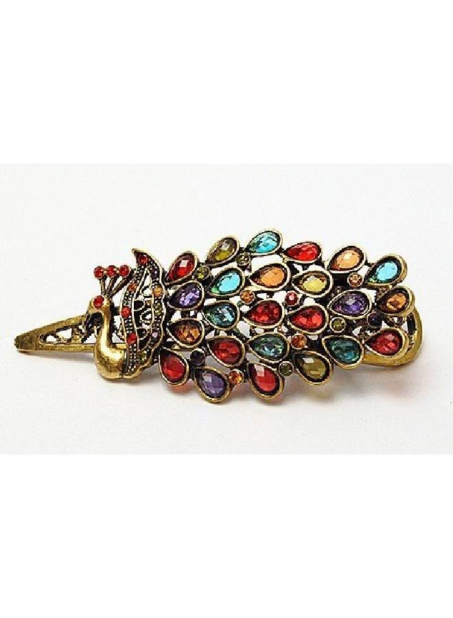 Luzen Beautiful Jewelry Peacock Design Crystal Women Rhinestones Hair Clips Hair Pin For Wedding Bridal Party Headdress Hair Accessory - Image 3
