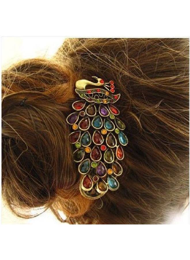 Luzen Beautiful Jewelry Peacock Design Crystal Women Rhinestones Hair Clips Hair Pin For Wedding Bridal Party Headdress Hair Accessory - Image 1