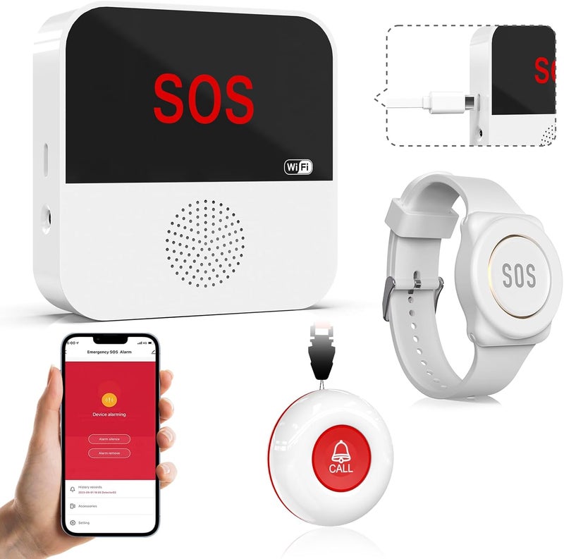 ChunHee Seniors Alarm Device - Elderly Disabled and Mobility Friendly Alarm Bracelet for Home Use (Set D) - Image 1