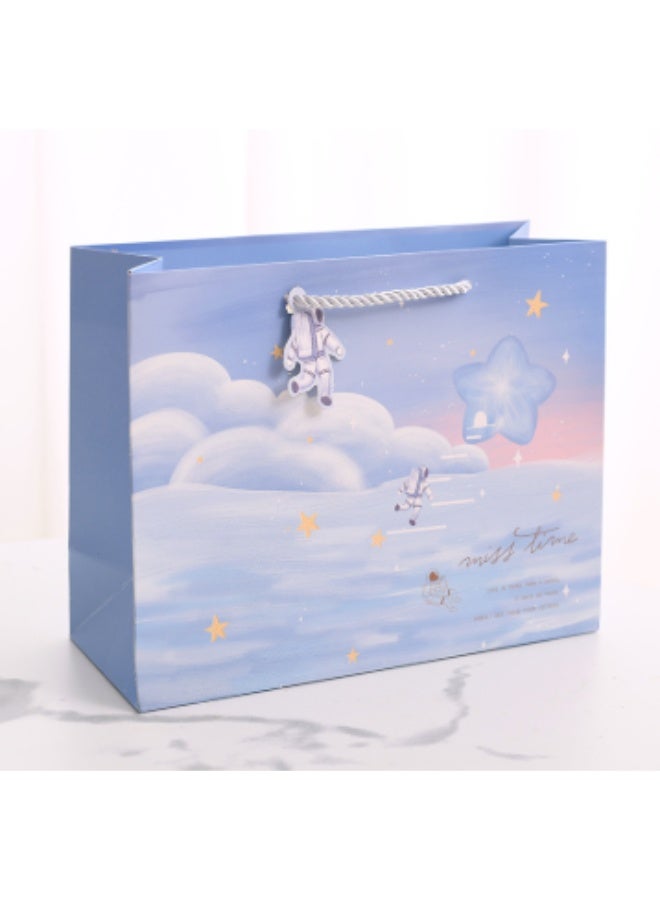 The Versatile Choice! 5-Pack Astronaut Theme Gift Bags [Medium 24.5*19.5cm], Perfectly Sized for Most Presents