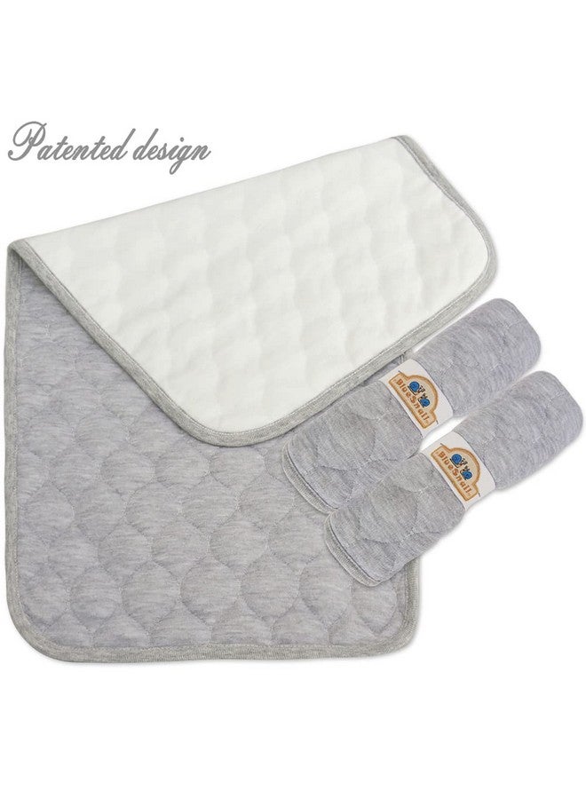 BlueSnail Bamboo Quilted Thicker Waterproof Changing Pad Liners 3 Count (Gray) - Image 4