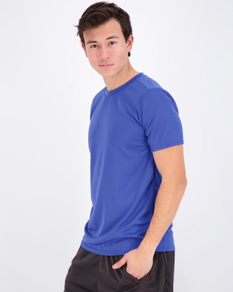 REALESSENTIALS Real Essentials 5 Pack Menâ€™s Active Quick Dry Mesh Crew Neck T Shirts | Athletic Short Sleeve Tee (Set 4, Black, Charcoal, Blue, Green, Burgundy - XL - Standard) - Image 2
