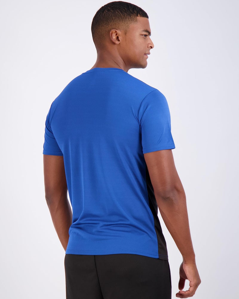 REALESSENTIALS Real Essentials 5 Pack Menâ€™s Active Quick Dry Mesh Crew Neck T Shirts | Athletic Short Sleeve Tee (Set 4, Black, Charcoal, Blue, Green, Burgundy - XL - Standard) - Image 4