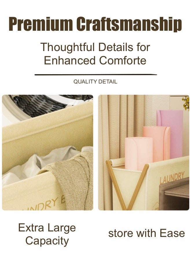 كيدل سلة غسيل قابلة للطي كبيرة مُحسّنة للمنزل، منظم متعدد الاستخدام لتخزين الملابس المتسخة والألعاب وسجاد اليوغا، مناسبة للحمام وغرفة النوم، مقاس 56.5×50×34 سم - Image 4