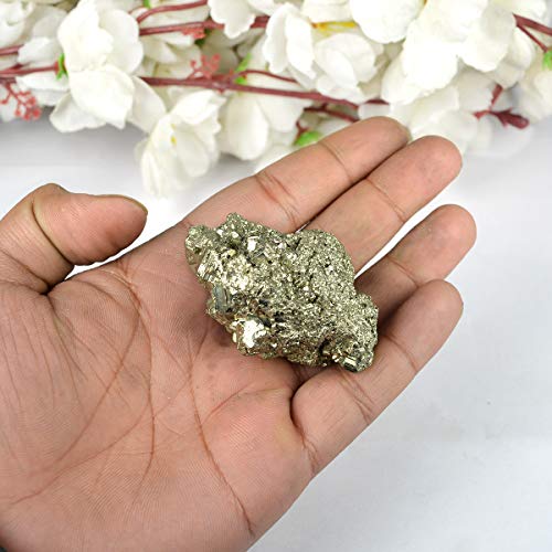Reiki Crystal Products منتجات كريستال ريكي مجموعة بايريت الطبيعية المعتمدة 200 قيراط تقريبًا حجر بايريت الخام - Image 5