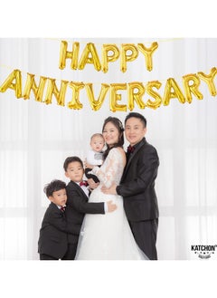 KATCHON Gold Happy Anniversary Balloon Letters for Anniversary Decorations  - Image 4