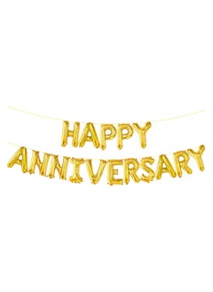 KATCHON Gold Happy Anniversary Balloon Letters for Anniversary Decorations  - Image 1