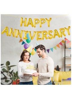 KATCHON Gold Happy Anniversary Balloon Letters for Anniversary Decorations  - Image 3