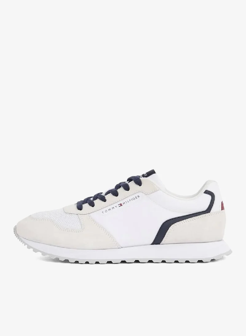 Tommy Hilfiger White Essential Mixed Texture Sneakers for Men | Best Price UAE