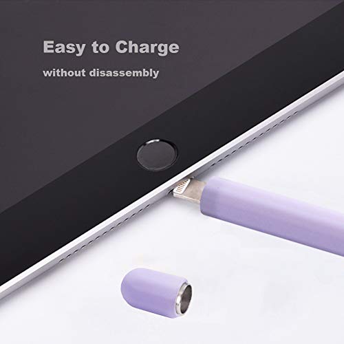 YINVA Case for Apple Pencil Grip for Apple Pencil Accessories Holder for Apple Pencil 1st Generation Cover Sleeve for Apple Pencil with Protective Nib Cover for iPad Pencil(Purple) - Image 4