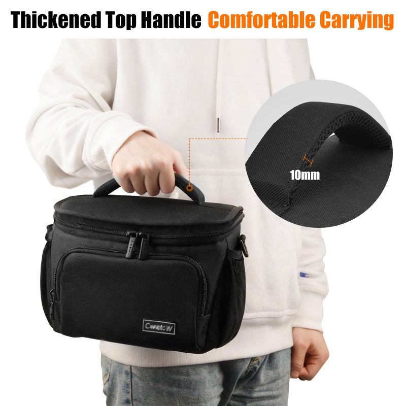 Cwatcun Small Camera Sling Bag Crossbody Camera Shoulder Case, Waterproof Travel Photography Camera Messenger Bag for Canon, Nikon, Sony, Fuji DSLR/SLR/Mirrorless Cameras, Lens and Accessories - Image 5
