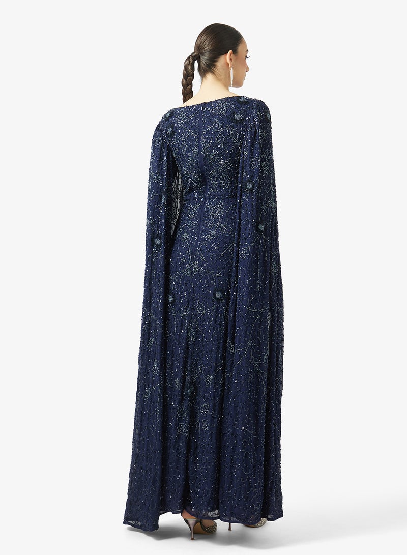 MARYISA Embellished Flared Sleeve Sequin Maxi Dress - Image 2