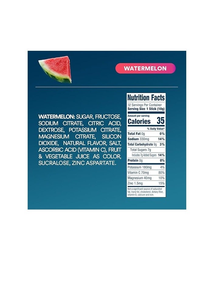 DripDrop Hydration Watermelon Electrolyte Drink Mix Single Serve Hydration Powder Packets 32 Sticks - Image 2