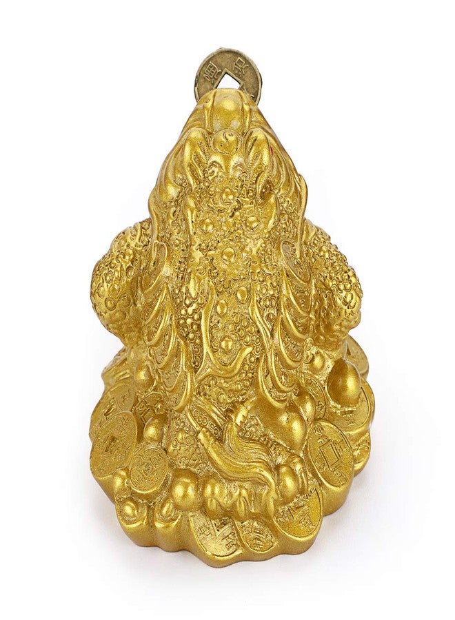 MDLUU 2 Pcs Money Toad Statue, Feng Shui Three Legged Toad with Coin, Lucky Charm Wealth Frog for Cash Register, Office Desk, House Warming, Store Opening Gift (Gold) - Image 5