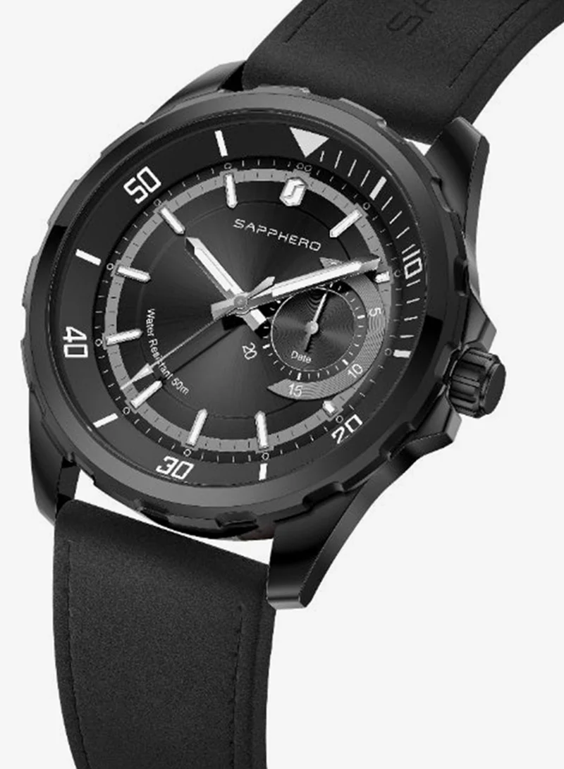 Sapphero  SAPPHERO Mens Watch Analog Quartz Watches with Date Subdial Leather Strap 50M Waterproof Business Work Sport Casual Dress Wristwatch Elegant Gift for Men for Men | Best Price UAE