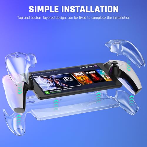 FANPL 【Improved Version】 Clear Case for PlayStation Portal Accessories, Hard Protective Cover for PS Portal Skin with 4 Thumb Grips, Strong and Durable, Not Easy to Fall Off - Image 2