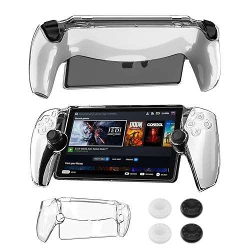 FANPL 【Improved Version】 Clear Case for PlayStation Portal Accessories, Hard Protective Cover for PS Portal Skin with 4 Thumb Grips, Strong and Durable, Not Easy to Fall Off - Image 1