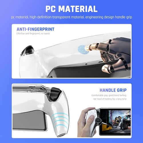 FANPL 【Improved Version】 Clear Case for PlayStation Portal Accessories, Hard Protective Cover for PS Portal Skin with 4 Thumb Grips, Strong and Durable, Not Easy to Fall Off - Image 4
