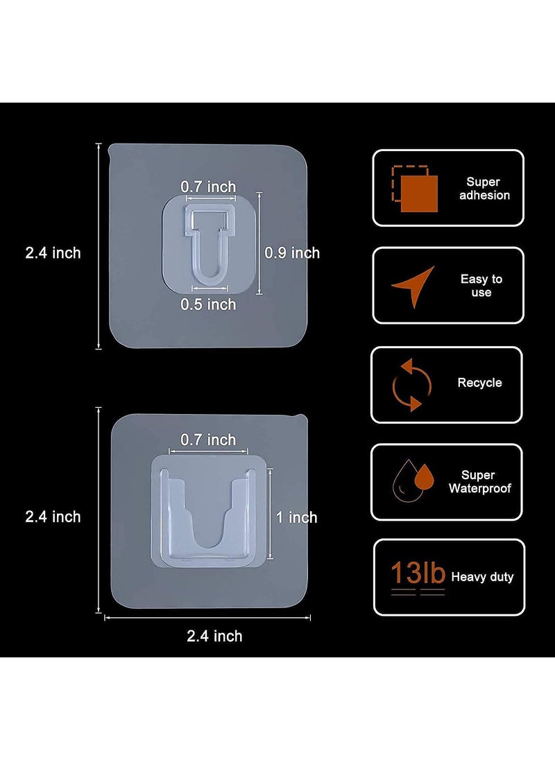 Runa Blue Wash Runa Blue Wash DoubleSided Adhesive Wall Hooks Heavy Duty Bathroom Towel Kitchen Sticky Hooks MultiPurpose Transparent Hooks No Drilling Installation Hanging Waterproof and OilProof 20 Packs  - Image 5