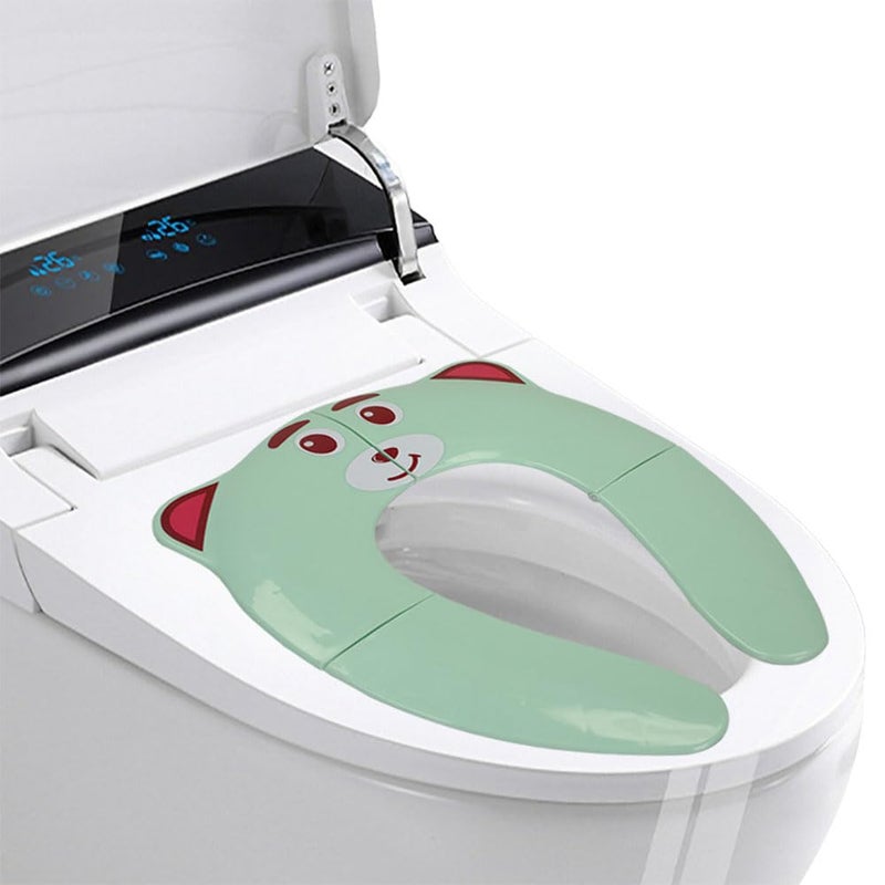 Green Bear Toilet Seat for Kids – Cushioned, Non-Slip, Fits Standard Toilet, Child Training