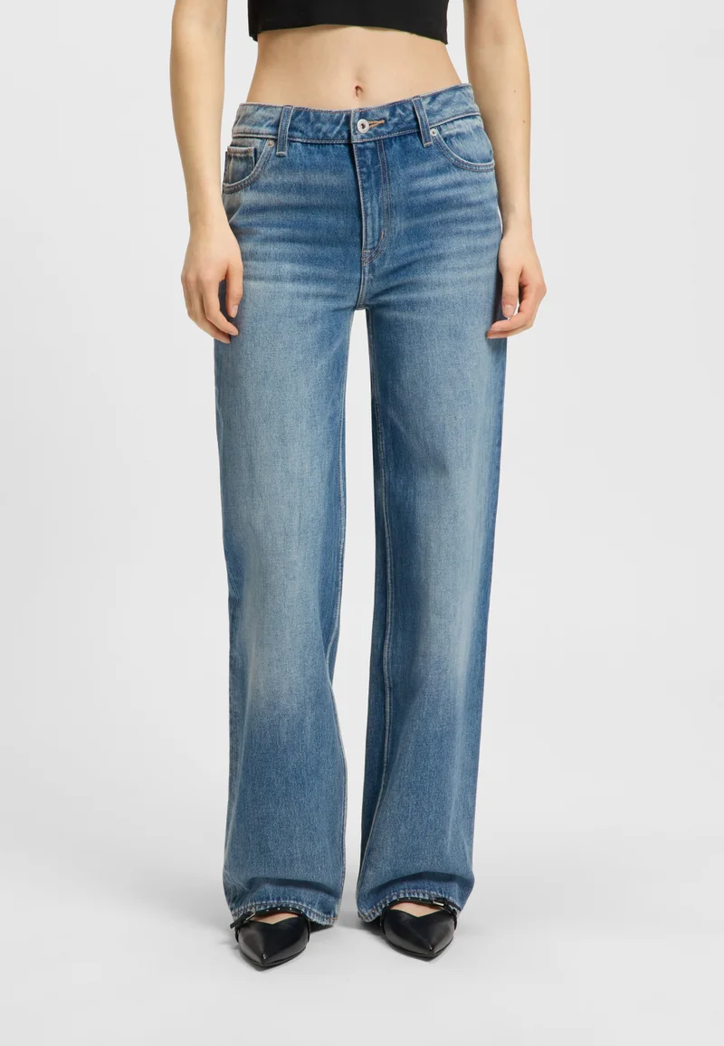 Baggy-fit jeans in blue rigid denim