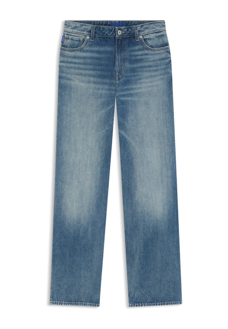 HUGO Blue Baggy-fit jeans in blue rigid denim for Women | Best Price UAE